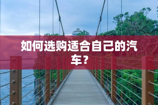 如何选购适合自己的汽车? 如何选购适合自己的汽车?