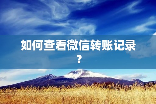 如何查看微信转账记录?