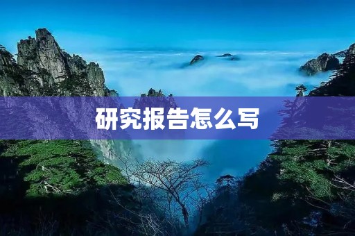 研究报告怎么写