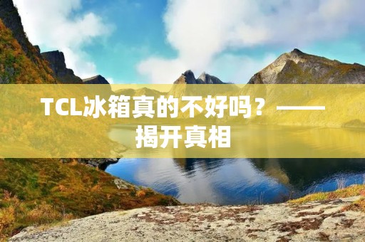 TCL冰箱真的不好吗？——揭开真相