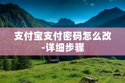 支付宝支付密码怎么改-详细步骤