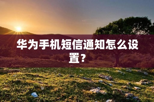 华为手机短信通知怎么设置?