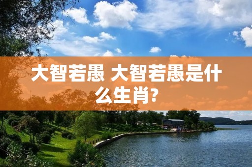 大智若愚 大智若愚是什么生肖?
