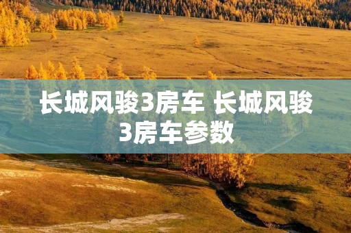 长城风骏3房车 长城风骏3房车参数