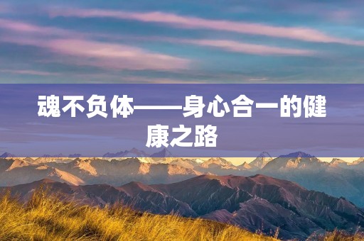 魂不负体——身心合一的健康之路