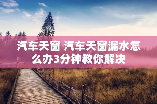 汽车天窗 汽车天窗漏水怎么办3分钟教你解决