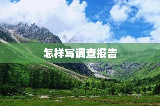 怎样写调查报告