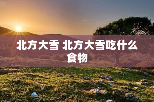 北方大雪 北方大雪吃什么食物 北方大雪 北方大雪吃什么食物