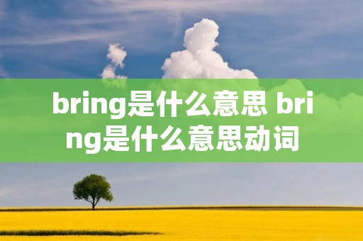 bring是什么意思 bring是什么意思动词