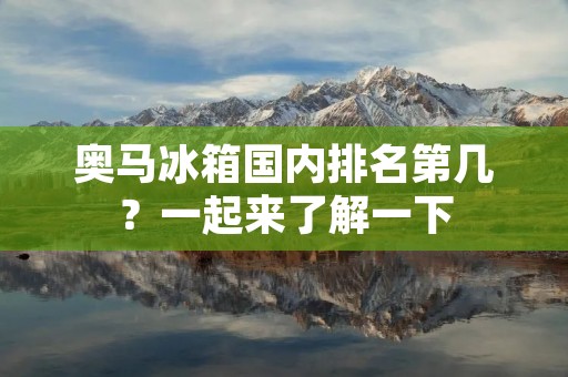 奥马冰箱国内排名第几？一起来了解一下