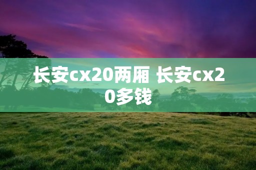 长安cx20两厢 长安cx20多钱