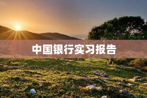中国银行实习报告