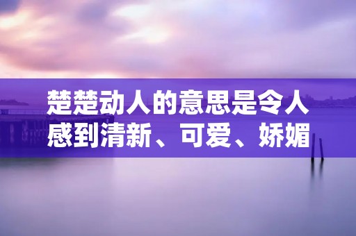 楚楚动人的意思是令人感到清新、可爱、娇媚的美丽形象,通常形容女性。这个词语源于古代文学作品《楚辞》中的“楚楚”之意,意为清新、清秀、娇媚,是形容女子的美好品质。在现代社会中,这个词语被广泛使用,形容女性的美丽、可爱和娇媚。