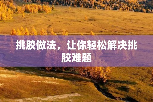 挑胶做法,让你轻松解决挑胶难题 挑胶做法,让你轻松解决挑胶难题