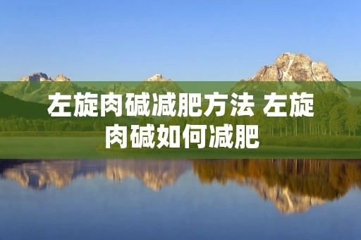 左旋肉碱减肥方法 左旋肉碱如何减肥 左旋肉碱减肥方法 左旋肉碱如何减肥