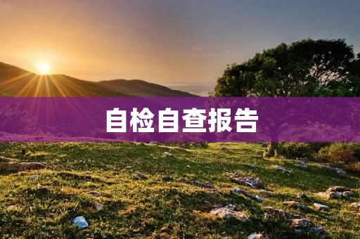 自检自查报告:保护健康的第一道防线
