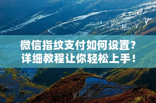 微信指纹支付如何设置?详细教程让你轻松上手!