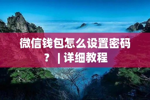 微信钱包怎么设置密码? | 详细教程