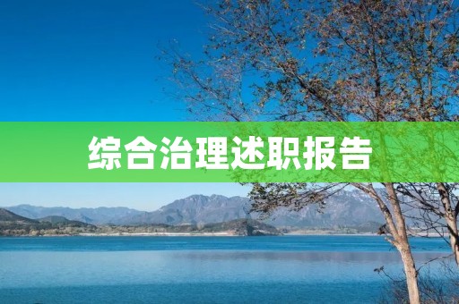 综合治理述职报告:推动城市治理现代化