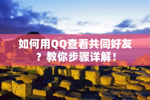 如何用QQ查看共同好友?教你步骤详解!