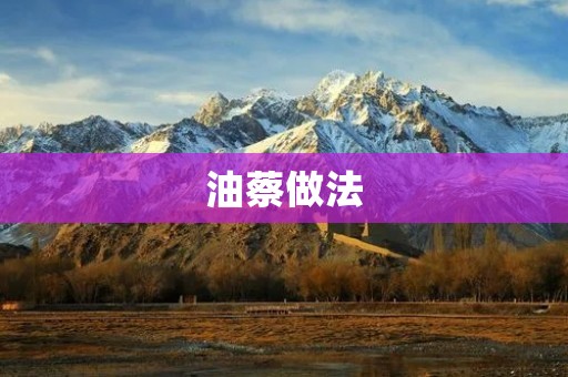 油蔡做法：一份美味的传统佳肴