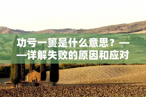 功亏一篑是什么意思？——详解失败的原因和应对方法
