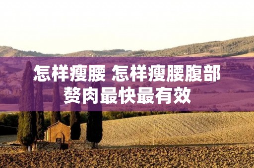 怎样瘦腰 怎样瘦腰腹部赘肉最快最有效
