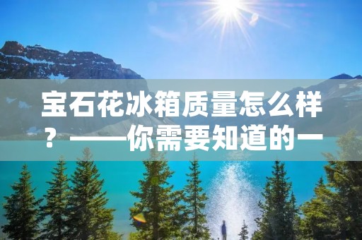 宝石花冰箱质量怎么样?——你需要知道的一切 宝石花冰箱质量怎么样?——你需要知道的一切