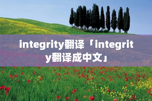 integrity翻译「integrity翻译成中文」