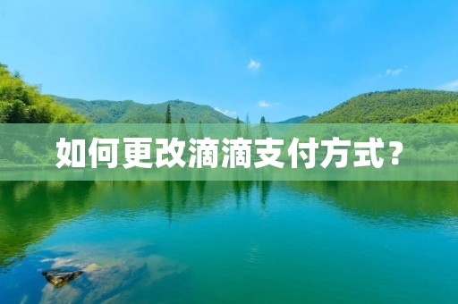 如何更改滴滴支付方式?