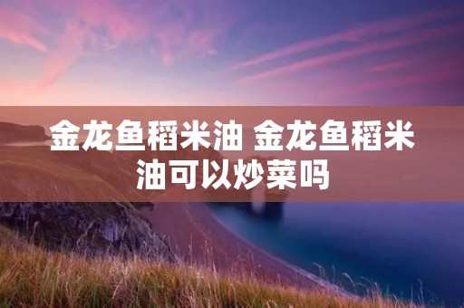 金龙鱼稻米油 金龙鱼稻米油可以炒菜吗