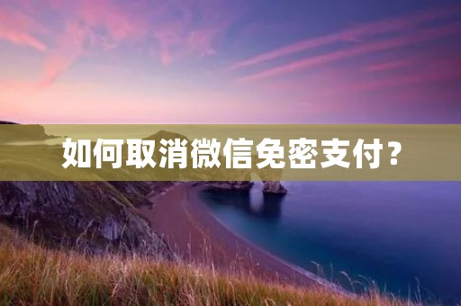 如何取消微信免密支付?