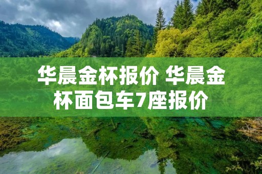 华晨金杯报价 华晨金杯面包车7座报价