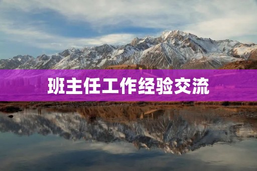 班主任工作经验交流:从新手到老手的成长历程