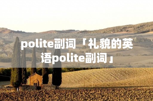 polite副词「礼貌的英语polite副词」
