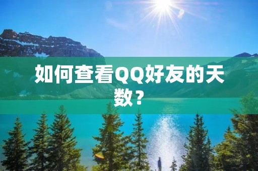 如何查看QQ好友的天数？