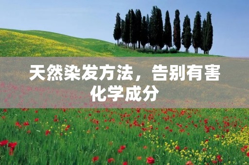 天然染发方法,告别有害化学成分 天然染发方法,告别有害化学成分