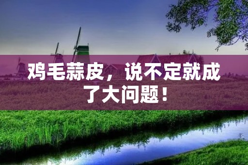 鸡毛蒜皮,说不定就成了大问题! 鸡毛蒜皮,说不定就成了大问题!