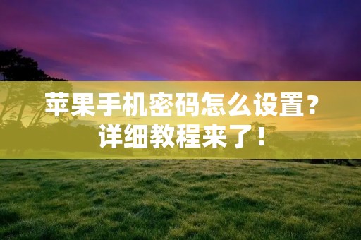 苹果手机密码怎么设置？详细教程来了！