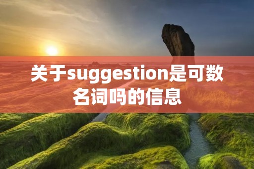 关于suggestion是可数名词吗的信息