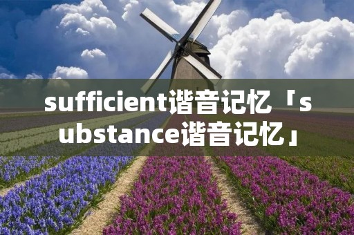 sufficient谐音记忆「substance谐音记忆」