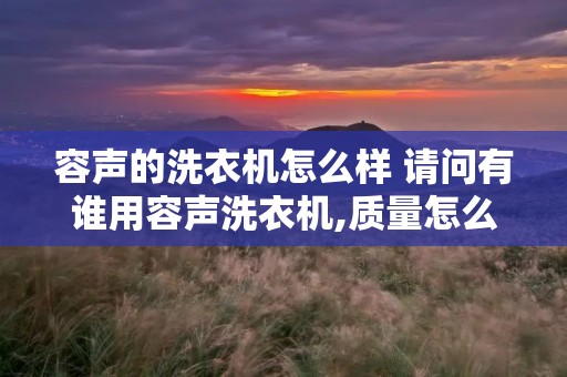 容声的洗衣机怎么样 请问有谁用容声洗衣机,质量怎么样