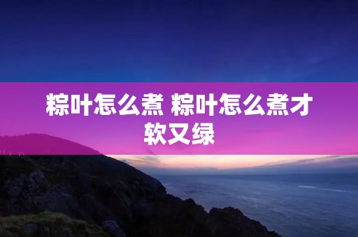 粽叶怎么煮 粽叶怎么煮才软又绿 粽叶怎么煮 粽叶怎么煮才软又绿