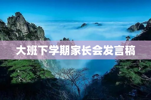 大班下学期家长会发言稿