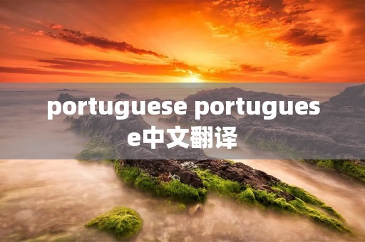 portuguese portuguese中文翻译