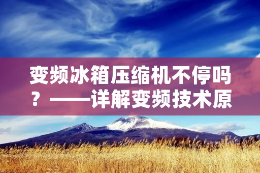 变频冰箱压缩机不停吗？——详解变频技术原理
