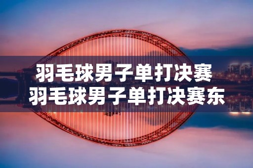 羽毛球男子单打决赛 羽毛球男子单打决赛东京奥运会颁奖