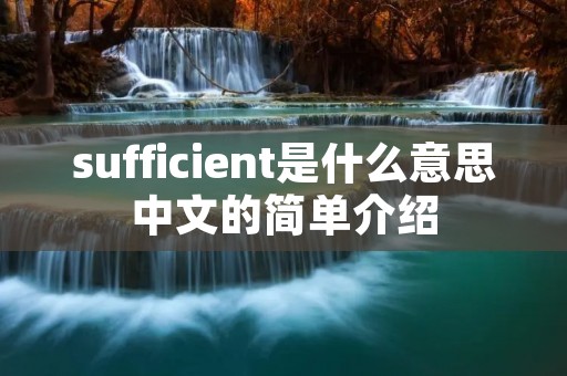 sufficient是什么意思中文的简单介绍