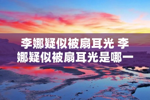 李娜疑似被扇耳光 李娜疑似被扇耳光是哪一集