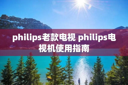 philips老款电视 philips电视机使用指南